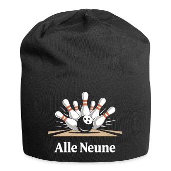 Alle Neune Bowling Spaß - Jersey-Beanie - Schwarz - Vorne