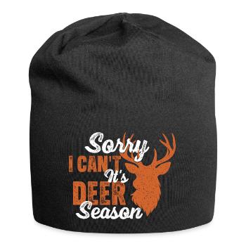Tut mir leid, ich kann nicht, es ist Hirschsaison, lustiger Jäger - Jersey-Beanie - Schwarz - Vorne