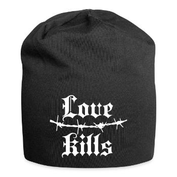 Gothic Barbed Wire Typography - Jersey Beanie - black - Front