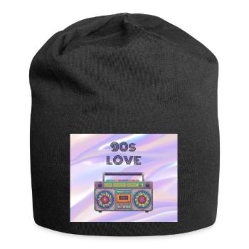 Boombox d’amour des années 90 - Bonnet en jersey - noir - Devant