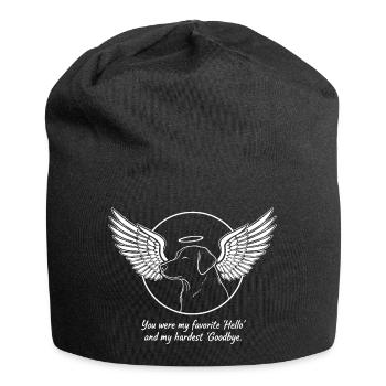 Labrador Angel in Dog Heaven Mourning Farewell - Jersey Beanie - black - Front