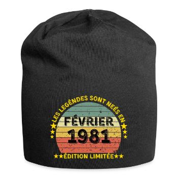 Legends Born February 1981 limitierte Auflage - Jersey-Beanie - Schwarz - Vorne