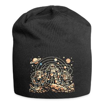 Astronauts on the orbital moon - Jersey Beanie - black - Front