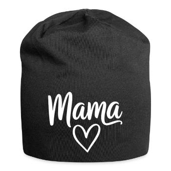 Mama Heart Script - Jersey Beanie - black - Front