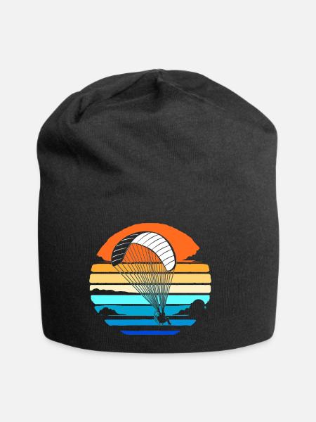 Paragliding Skydive - Jersey Beanie - black