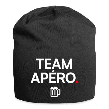 TEAM APÉRO | Minimaler Partyhumor - Jersey-Beanie - Schwarz - Vorne