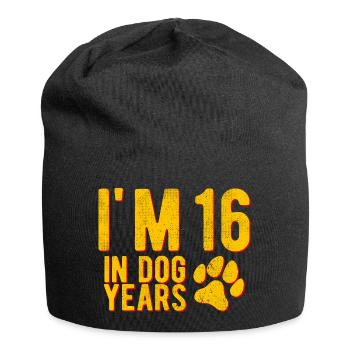 I'M 16 In Dog Years Circa 90 Years Funny Birthday - Jersey Beanie - black - Front