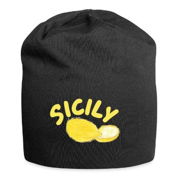 Sicily Lemons Illustration - Sicily - Jersey Beanie - black - Front
