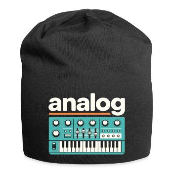 Musique rétro à synthétiseur analogique - Bonnet en jersey - noir - Devant
