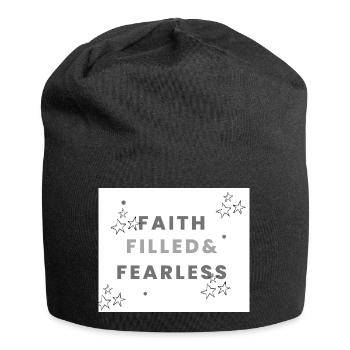 Faith filled and fearless - Jersey Beanie - black - Front
