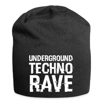 Underground Techno Rave Typeface - Jersey Beanie - black - Front