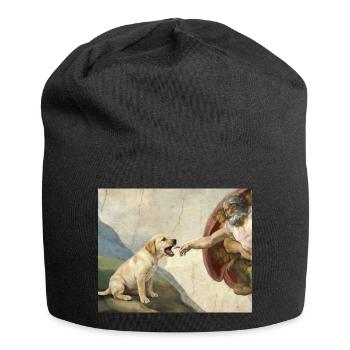 Dog God Hand Labrador Dogs meme - Jersey Beanie - black - Front