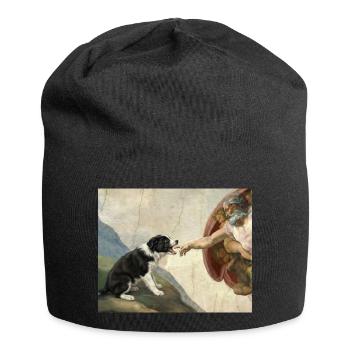 Mème du chien Dog God Hand Border Collie - Bonnet en jersey - noir - Devant