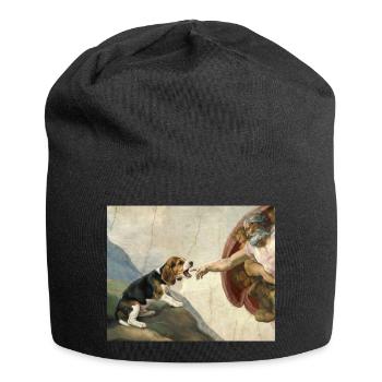 Mème du chien God Hand Beagle Dog - Bonnet en jersey - noir - Devant