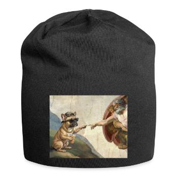 Mème du chien God God Hand du chien bouledogue français - Bonnet en jersey - noir - Devant