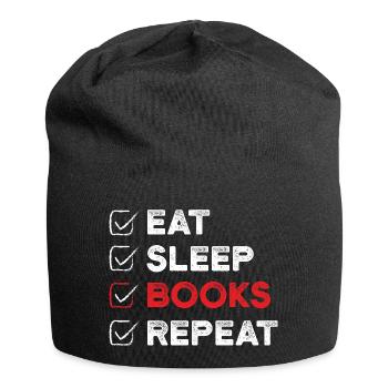 Eat Sleep Books Repeat Book Lover Gift - Jersey Beanie - black - Front