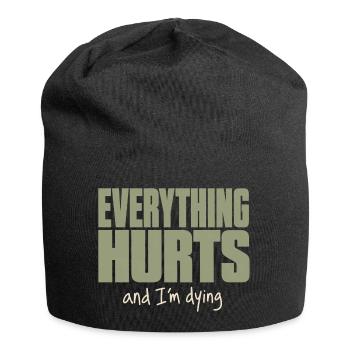Alles tut weh - Lustiges Fitness Shirt - Jersey-Beanie - Schwarz - Vorne
