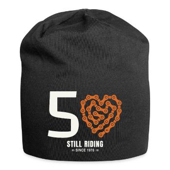 50 Years Bike Still Riding Birthday Gift - Jersey Beanie - black - Front