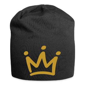 Gold Crown Emblem - Jersey Beanie - black - Front