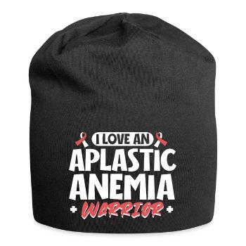 Ich liebe einen Kämpfer - Anämie Support - Jersey-Beanie - Schwarz - Vorne