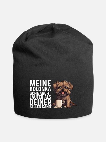 Meine Bolonka schnarcht lauter - Bolonka Zwetna - Jersey-Beanie - Schwarz