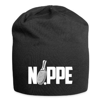 Tischtennis Noppe Design mit Tischtennisschläger - Jersey-Beanie - Schwarz - Vorne