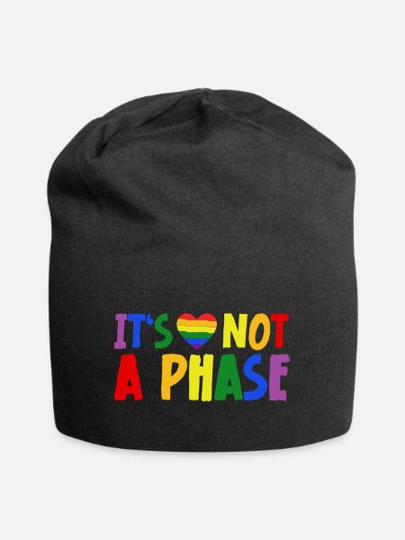 LGBTQIA+ Rainbow Flag Gay Pride It's Not A Phase - Jersey-Beanie - Schwarz