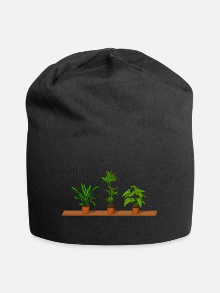 Topfpflanzen Regal - Jersey-Beanie - Schwarz