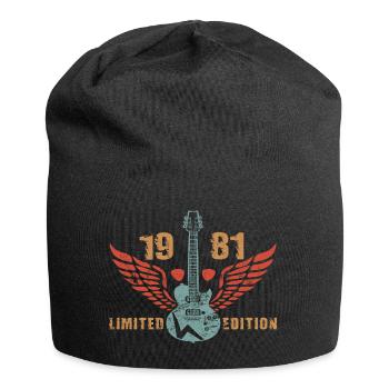 Gitarre Gitarrist Gitarrenspieler 1981 Geburtstag - Jersey-Beanie - Schwarz - Vorne