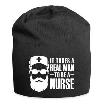 Il faut un vrai homme pour être infirmier - Bonnet en jersey - noir - Devant