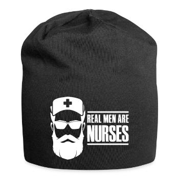 Les vrais hommes sont des infirmières - Infirmière Pfleger - Bonnet en jersey - noir - Devant