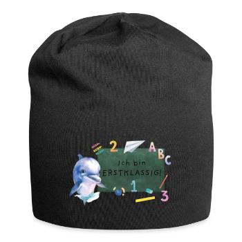Schulanfang Delfin - Jersey-Beanie - Schwarz - Vorne