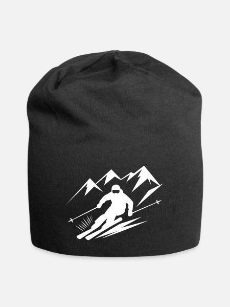 Skiurlaub Skifahrer Skifahren Wintersport - Jersey-Beanie - Schwarz