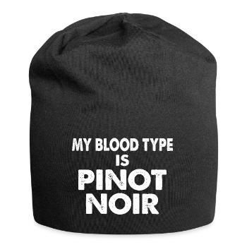 Mon groupe sanguin est Pinot Noir Vin Rouge Dicton - Bonnet en jersey - noir - Devant