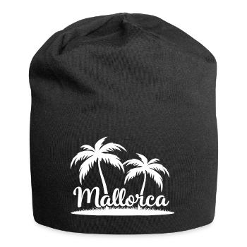 Mallorca Insel-Feeling – Urlaub Palmen Strand - Jersey-Beanie - Schwarz - Vorne