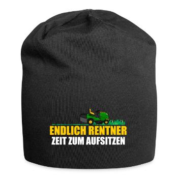 Rasenmäher Hobbygärtner Gartenarbeit - Jersey-Beanie - Schwarz - Vorne
