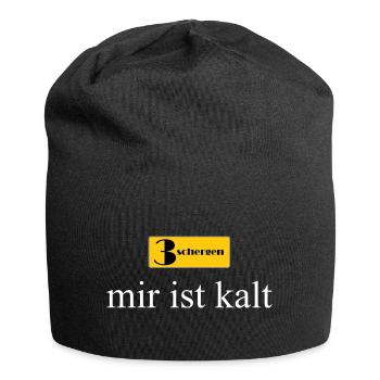 mir ist kalt (dunkel) - Jersey-Beanie - Schwarz - Vorne