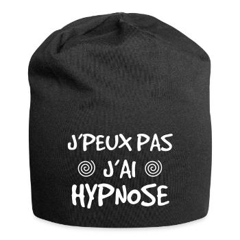 J'peux pas j'ai hypnose / hypnotisme - Bonnet en jersey - noir - Devant