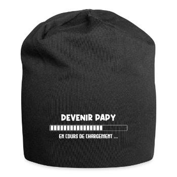 Papa en cours de chargement Veuillez attendre - Bonnet en jersey - noir - Devant