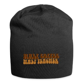 Halb Kaffee halb Lehrer - Jersey-Beanie - Schwarz - Vorne