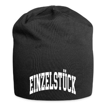 Einzelstück - Jersey-Beanie - Schwarz - Vorne