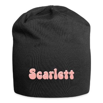 Name Mädchen Scarlett Retro Name Scarlett Paar - Jersey-Beanie - Schwarz - Vorne