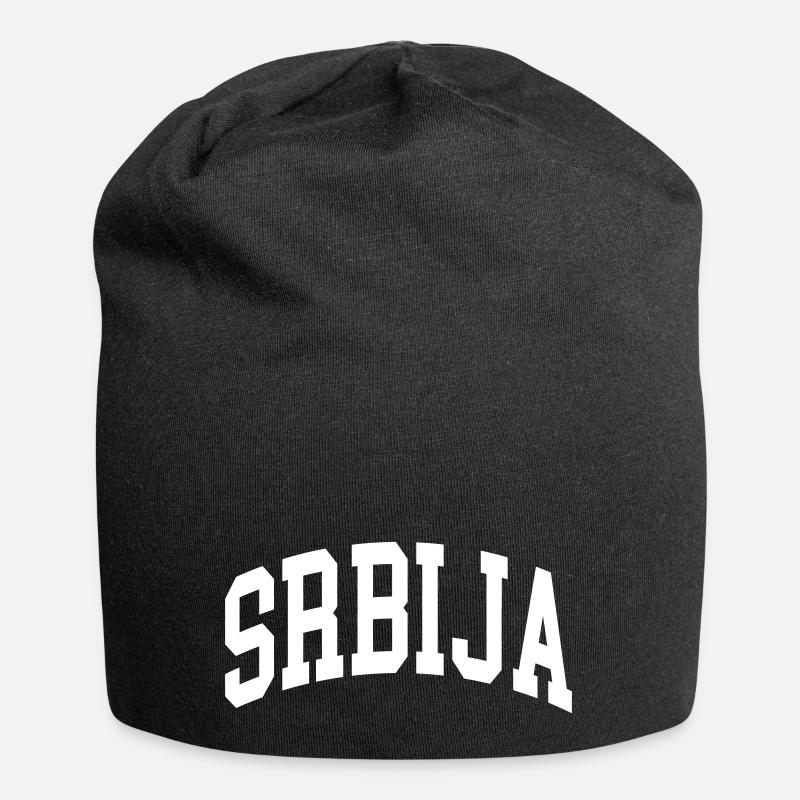 Serbien - Jersey-Beanie - Schwarz