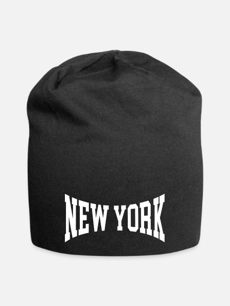 New York - Jersey-Beanie - Schwarz