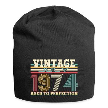 Vintage July 1974 48th birthday Men 48 years - Jersey Beanie - black - Front