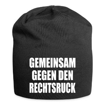 gemeinsam gegen rechtsruck - Jersey-Beanie - Schwarz - Vorne