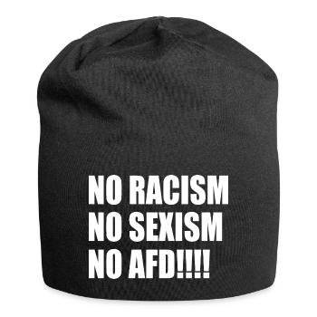 no racism no sexism no afd - Jersey Beanie - black - Front