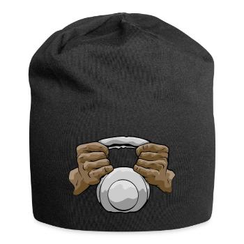Bodybuilder Leg Day Kettlebells Entraînement en force - Bonnet en jersey - noir - Devant