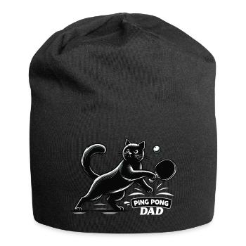 Table Tennis Katze Pingpong Black Cat Dad Outfit - Bonnet en jersey - noir - Devant