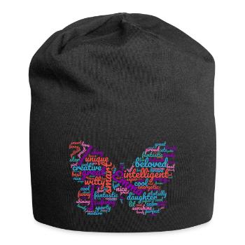 Emma Wordcloud Schmetterlingsgeschenk für Emma - Jersey-Beanie - Schwarz - Vorne